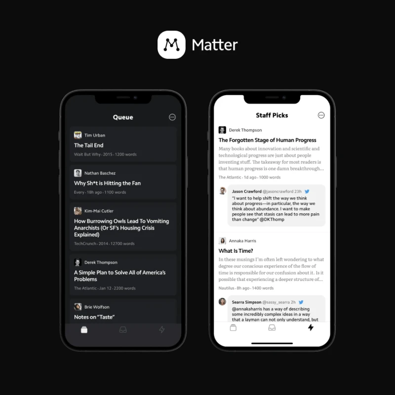 Matter, Reader and bookmarking app